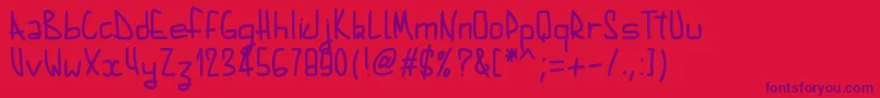 Pwaugustbold Font – Purple Fonts on Red Background