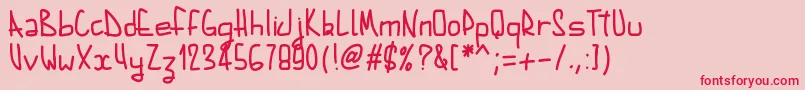 Pwaugustbold Font – Red Fonts on Pink Background