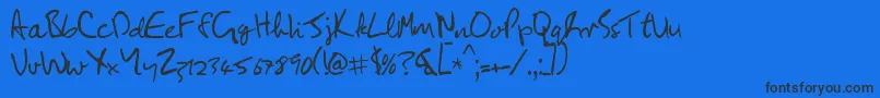 Lennon-Schriftart – Schwarze Schriften auf blauem Hintergrund
