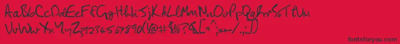 フォントLennon – 赤い背景に黒い文字