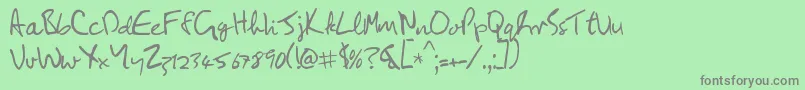 フォントLennon – 緑の背景に灰色の文字