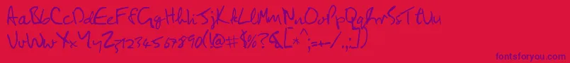Lennon Font – Purple Fonts on Red Background
