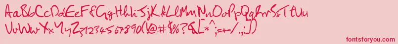 フォントLennon – ピンクの背景に赤い文字