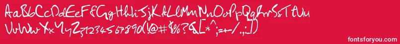 Fonte Lennon – fontes brancas em um fundo vermelho