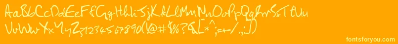 Lennon Font – Yellow Fonts on Orange Background
