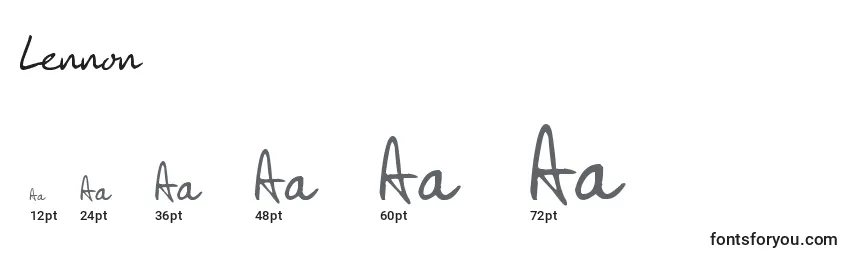 Lennon Font Sizes