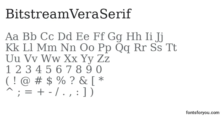 A fonte BitstreamVeraSerif – alfabeto, números, caracteres especiais