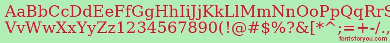 BitstreamVeraSerif Font – Red Fonts on Green Background