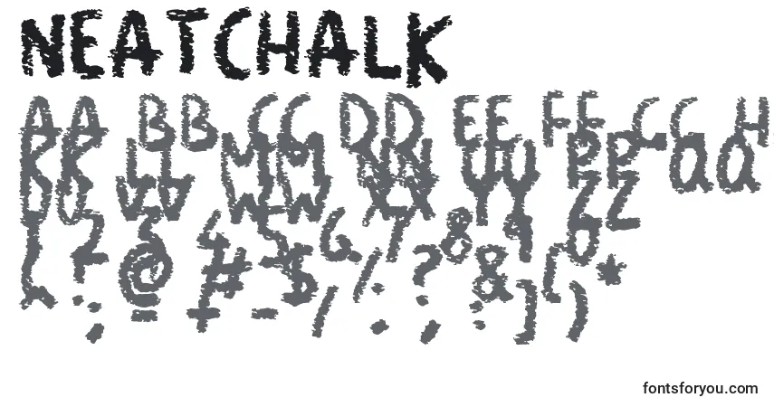 A fonte NeatChalk – alfabeto, números, caracteres especiais