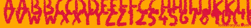 NeatChalk Font – Red Fonts on Orange Background