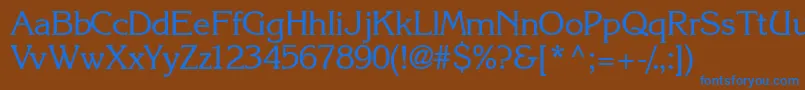 Intuitionssk Font – Blue Fonts on Brown Background