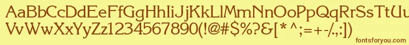 Intuitionssk Font – Brown Fonts on Yellow Background