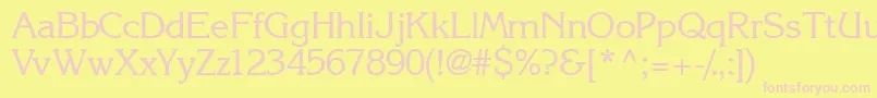 Intuitionssk Font – Pink Fonts on Yellow Background