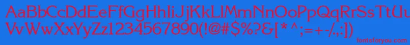 Intuitionssk Font – Red Fonts on Blue Background