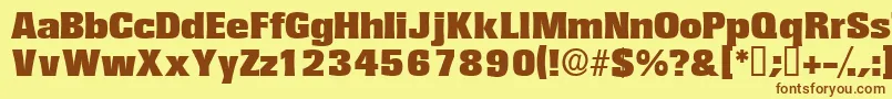 Variatdisplayssk Font – Brown Fonts on Yellow Background