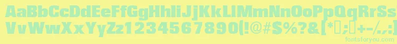 Variatdisplayssk Font – Green Fonts on Yellow Background