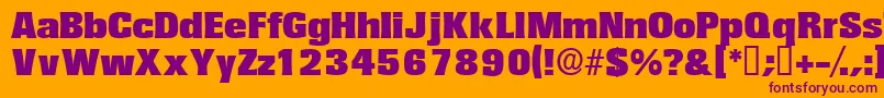 Variatdisplayssk-fontti – violetit fontit oranssilla taustalla