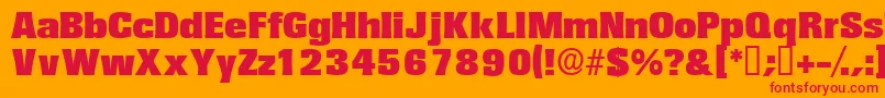 Variatdisplayssk Font – Red Fonts on Orange Background