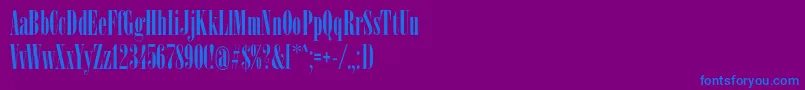 Czcionka Spslnewserifc – niebieskie czcionki na fioletowym tle