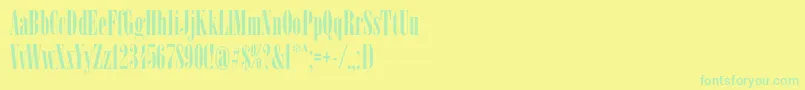 Police Spslnewserifc – polices vertes sur fond jaune