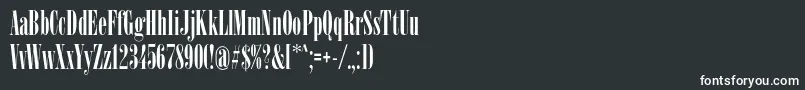 Spslnewserifc-fontti – valkoiset fontit mustalla taustalla