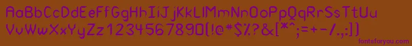 Canuth-Schriftart – Violette Schriften auf braunem Hintergrund