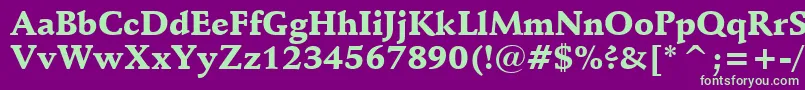 SchneidlerBlackBt Font – Green Fonts on Purple Background