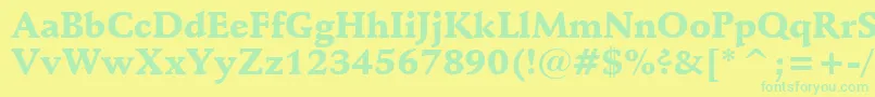 SchneidlerBlackBt Font – Green Fonts on Yellow Background