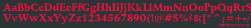 SchneidlerBlackBt Font – Red Fonts on Black Background