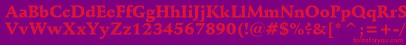 SchneidlerBlackBt Font – Red Fonts on Purple Background