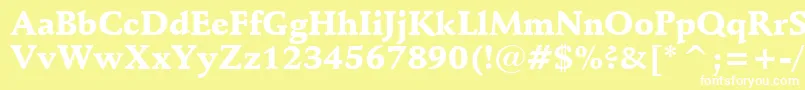 SchneidlerBlackBt Font – White Fonts on Yellow Background