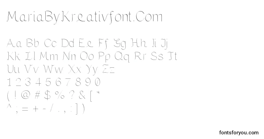 Schriftart MariaByKreativfont.Com – Alphabet, Zahlen, spezielle Symbole