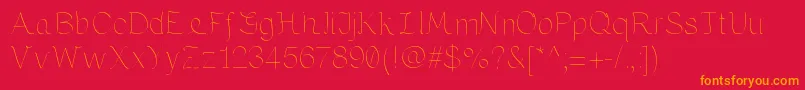 フォントMariaByKreativfont.Com – 赤い背景にオレンジの文字