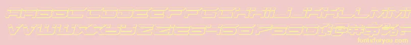 Gypsykillerbulletital-Schriftart – Gelbe Schriften auf rosa Hintergrund