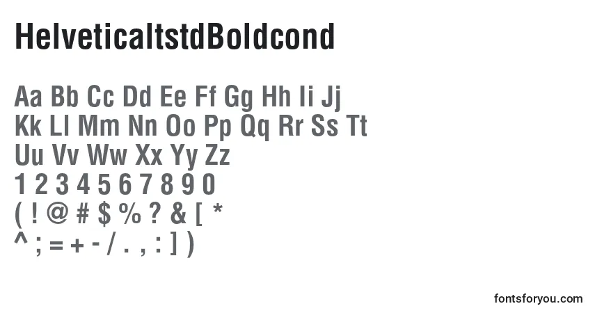 HelveticaltstdBoldcond-fontti – aakkoset, numerot, erikoismerkit