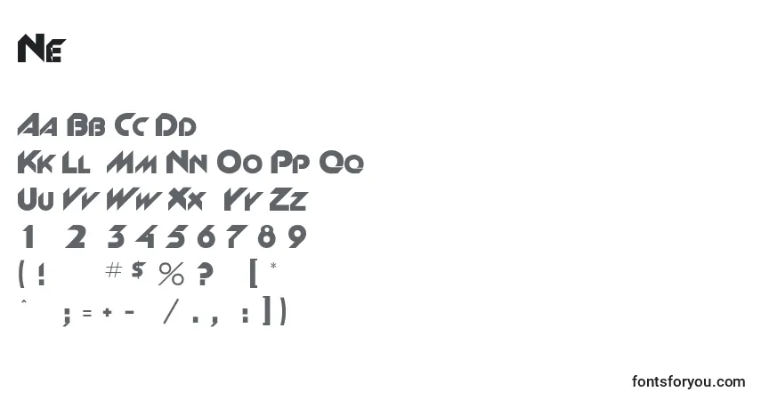 Czcionka Newgarrett – alfabet, cyfry, specjalne znaki