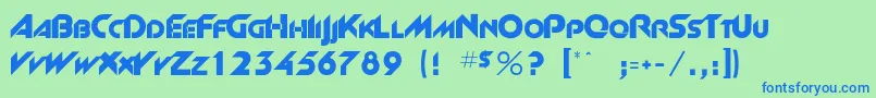 Newgarrett Font – Blue Fonts on Green Background