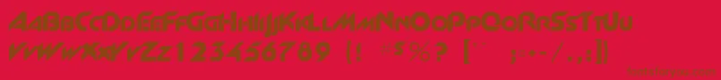 Newgarrett Font – Brown Fonts on Red Background