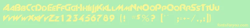 Newgarrett Font – Yellow Fonts on Green Background