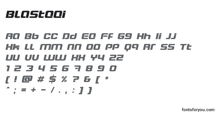 Fuente Blasteei - alfabeto, números, caracteres especiales