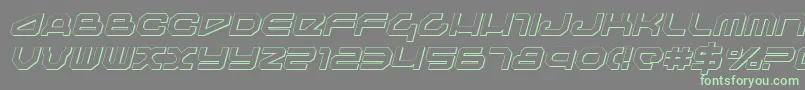 フォントTravelersi – 灰色の背景に緑のフォント