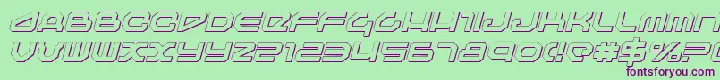 Police Travelersi – polices violettes sur fond vert