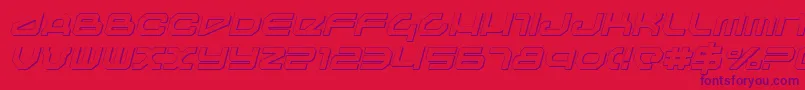 Travelersi-Schriftart – Violette Schriften auf rotem Hintergrund