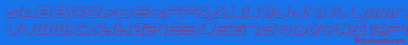 Travelersi Font – Red Fonts on Blue Background