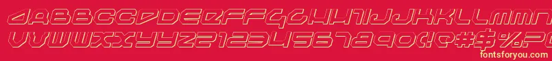 Travelersi Font – Yellow Fonts on Red Background