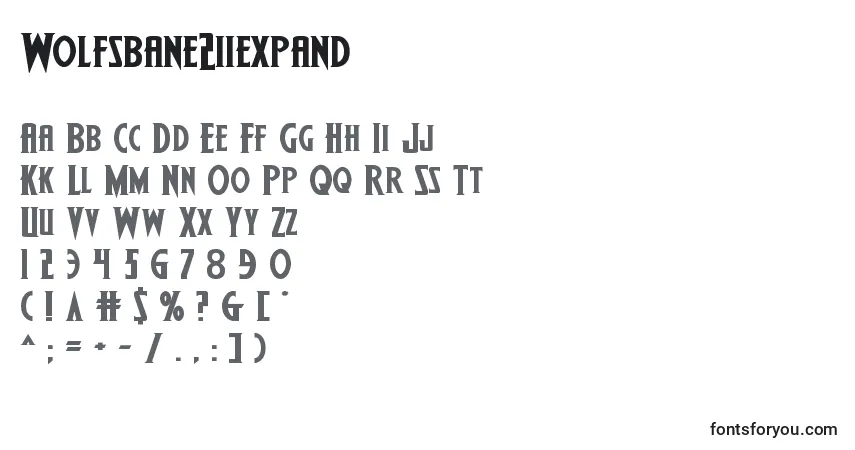 Шрифт Wolfsbane2iiexpand – алфавит, цифры, специальные символы