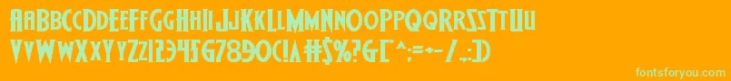 Wolfsbane2iiexpand Font – Green Fonts on Orange Background