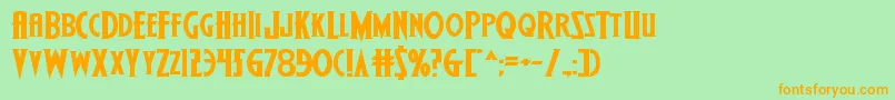 Wolfsbane2iiexpand Font – Orange Fonts on Green Background