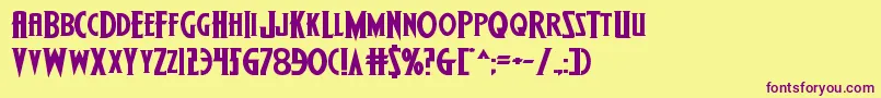 Wolfsbane2iiexpand Font – Purple Fonts on Yellow Background