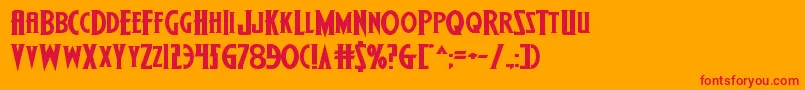 Wolfsbane2iiexpand Font – Red Fonts on Orange Background